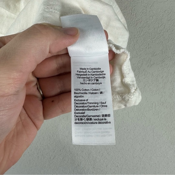 Crewcuts Girls Off White Cream Ruffle Sleeve Tee Shirt Size Large 10-11 - Picture 4 of 6